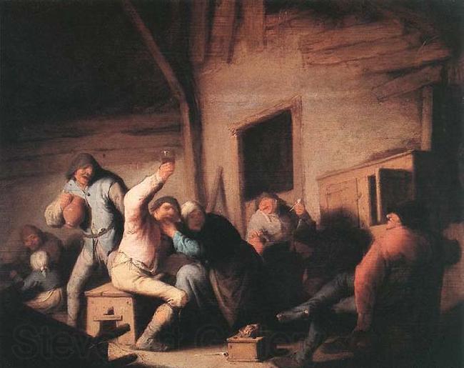 OSTADE, Adriaen Jansz. van Carousing Peasants in a Tavern Norge oil painting art